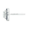Thumbnail Image 1 of Vera Wang Love Collection 0.23 CT. T.W. Diamond and Blue Sapphire Frame Stud Earrings in 14K White Gold