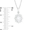 Thumbnail Image 2 of Oval Lab-Created White Sapphire Starburst Frame Pendant in Sterling Silver