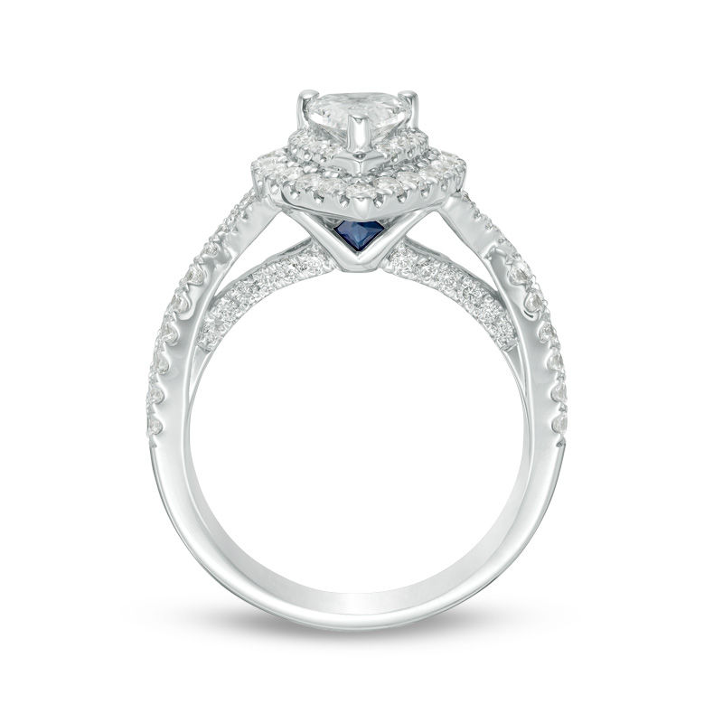 Vera Wang Love Collection 1.58 CT. T.W. Pear-Shaped Diamond Double Frame Twist Engagement Ring in 14K White Gold|Peoples Jewellers