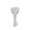 Thumbnail Image 0 of Diamond Accent Heart-Top Key Single Stud Earring in Sterling Silver