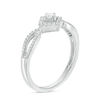 0.18 CT. T.W. Diamond Tilted Square Frame Promise Ring in 10K Gold