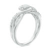 Thumbnail Image 1 of 0.18 CT. T.W. Diamond Swirl Bypass Promise Ring in Sterling Silver