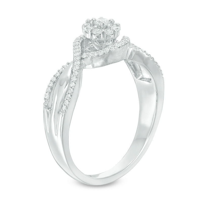 0.23 CT. T.W. Diamond Frame Promise Ring in 10K Gold|Peoples Jewellers