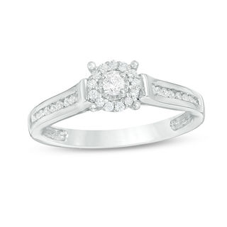 0.18 CT. T.W. Diamond Double Frame Promise Ring in 10K Gold