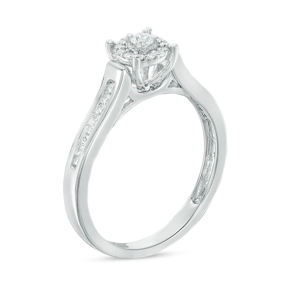 0.18 CT. T.W. Diamond Double Frame Promise Ring in 10K Gold