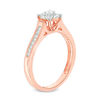 0.18 CT. T.W. Diamond Double Frame Promise Ring in 10K Rose Gold