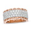 2.00 CT. T.W. Certified Canadian Diamond Multi-Row Scalloped Edge Anniversary Band in 14K Rose Gold (I/I2)