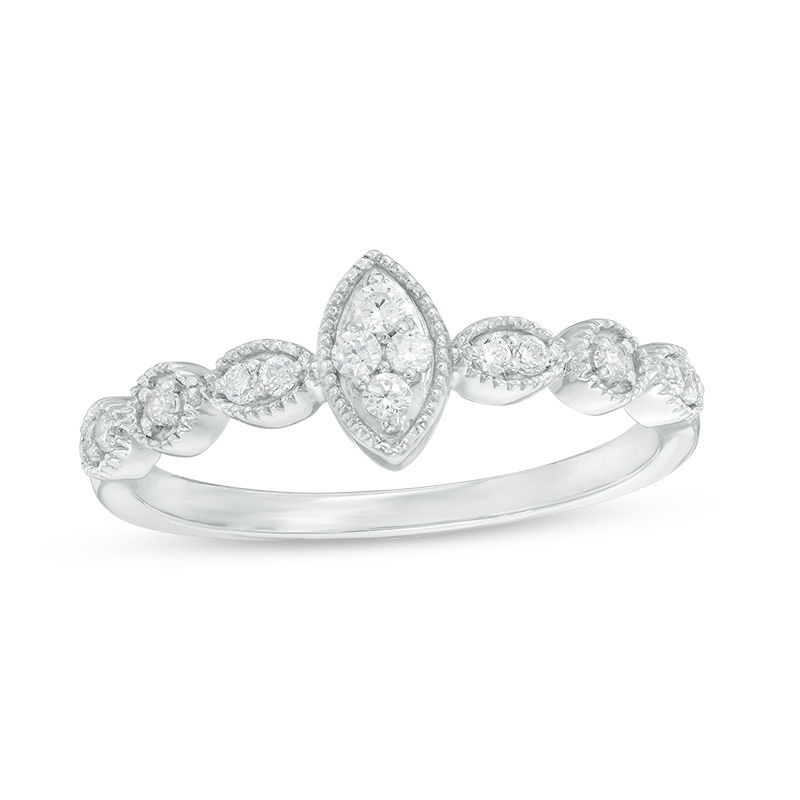 0.145 CT. T.W. Composite Diamond Marquise Promise Ring in 10K White Gold|Peoples Jewellers