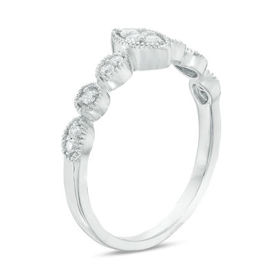 0.145 CT. T.W. Composite Diamond Marquise Promise Ring in 10K White Gold