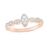 Thumbnail Image 0 of 0.145 CT. T.W. Composite Diamond Marquise Promise Ring in 10K Rose Gold