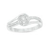 0.085 CT. T.W. Diamond Swirl Bypass Frame Promise Ring in 10K White Gold