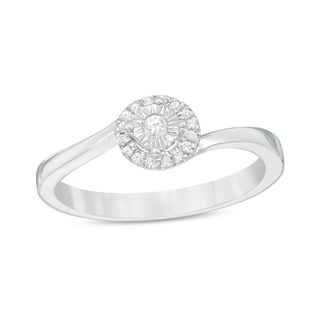 0.085 CT. T.W. Diamond Frame Bypass Promise Ring in 10K Gold