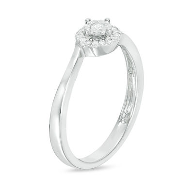 0.085 CT. T.W. Diamond Frame Bypass Promise Ring in 10K Gold