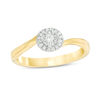 Thumbnail Image 1 of 0.085 CT. T.W. Diamond Frame Bypass Promise Ring in 10K Gold