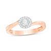 0.085 CT. T.W. Diamond Frame Bypass Promise Ring in 10K Rose Gold