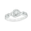 0.085 CT. T.W. Diamond Swirl Frame Twist Shank Promise Ring in Sterling Silver