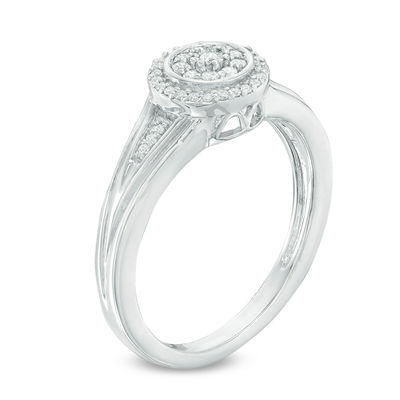 0.145 CT. T.W. Diamond Double Frame Promise Ring in Sterling Silver