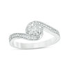 0.117 CT. T.W. Diamond Swirl Bypass Promise Ring in Sterling Silver