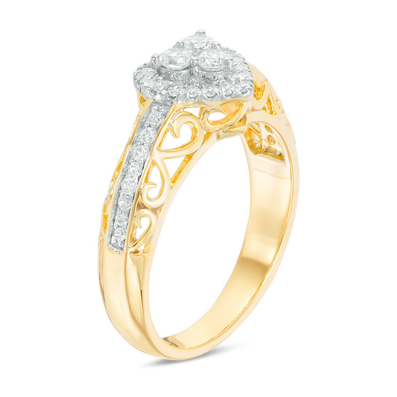 0.37 CT. T.W. Diamond Heart Frame Ring in 10K Gold|Peoples Jewellers