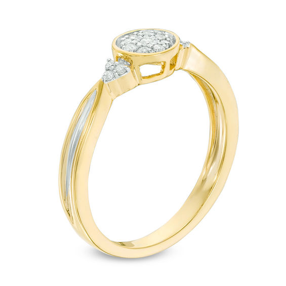 0.085 CT. T.W. Composite Diamond Tri-Sides Promise Ring in 10K Gold