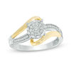 Thumbnail Image 0 of 0.115 CT. T.W. Diamond Frame Bypass Promise Ring in Sterling Silver and 10K Gold