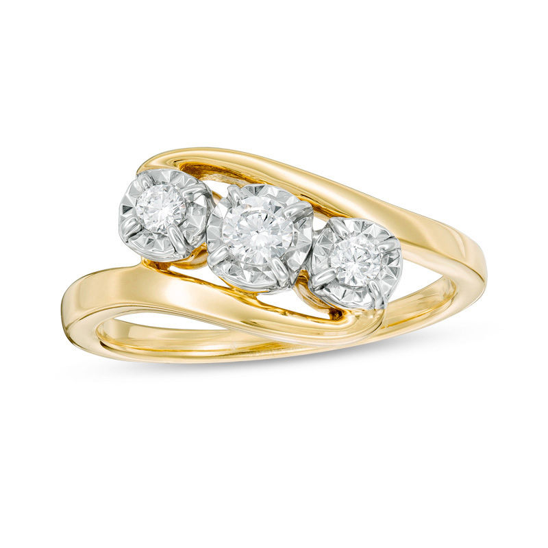 Previously Owned - 1/2 CT. T.W. Diamond Past Present Future® Ring in 14K  Gold | Zales Outlet
