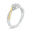 Thumbnail Image 1 of 0.18 CT. T.W. Diamond Cushion Frame Promise Ring in Sterling Silver and 10K Gold