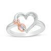 0.04 CT. T.W. Diamond Infinity Heart Ring in Sterling Silver and 10K Rose Gold