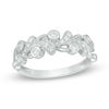 Thumbnail Image 0 of 0.25 CT. T.W. Diamond Leaf Vintage-Style Anniversary Band in 10K White Gold