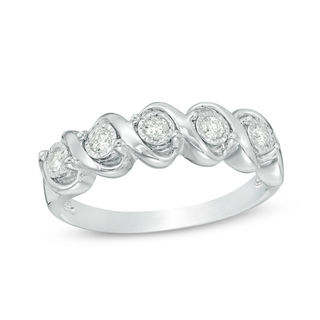 0.15 CT. T.W. Diamond "S" Anniversary Band in 10K White Gold