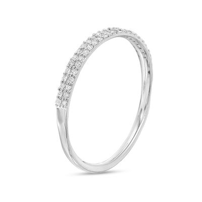 0.10 CT. T.W. Diamond Double Row Band in 10K White Gold