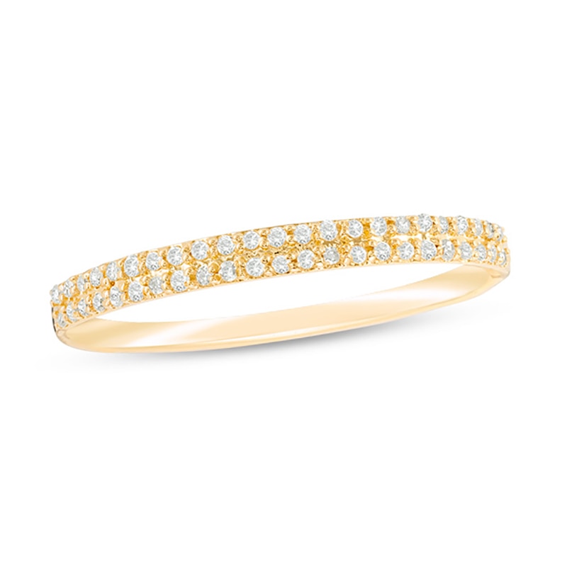 0.10 CT. T.W. Diamond Double Row Band in 10K Gold|Peoples Jewellers