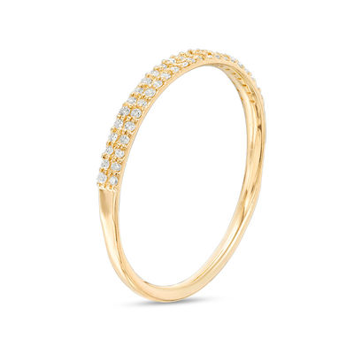 0.10 CT. T.W. Diamond Double Row Band in 10K Gold