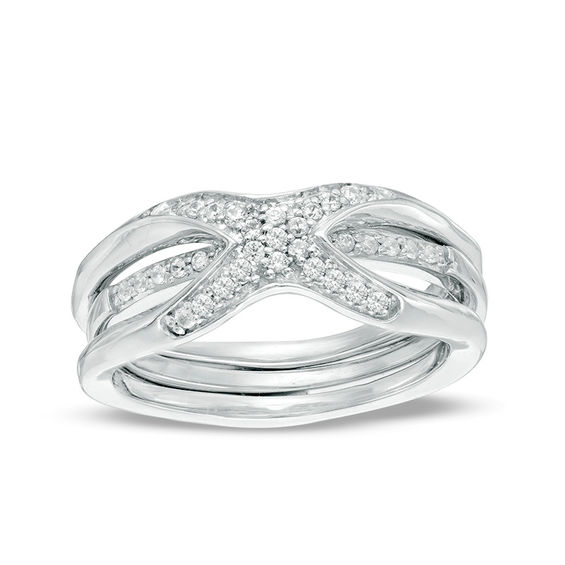 Convertibilities CT. T.W. Diamond Crossover Three-in-One Ring in Sterling Silver