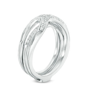 Convertibilities CT. T.W. Diamond Crossover Three-in-One Ring in Sterling Silver