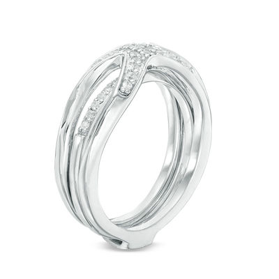 Convertibilities CT. T.W. Diamond Crossover Three-in-One Ring in Sterling Silver