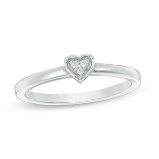 Convertibilities 0.10 CT. T.W. Diamond Heart Three-in-One Ring in Sterling Silver and 10K Rose Gold