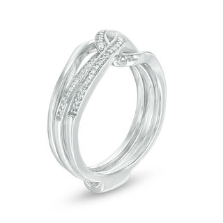 Convertibilities 0.10 CT. T.W. Diamond Interlocking Loops Three-in-One Ring in Sterling Silver