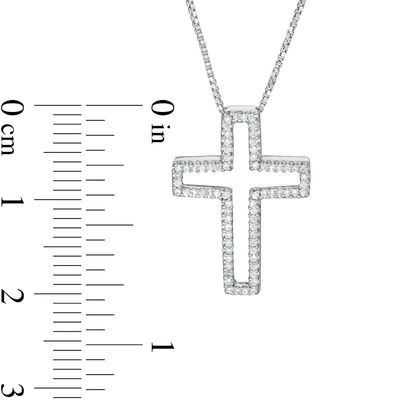 Convertibilities 0.14 CT. T.W. Diamond Cross Three-in-One Pendant in Sterling Silver and 10K Gold