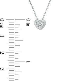 Convertibilities 0.05 CT. T.W. Diamond Heart-Top Key and Lock Three-in-One Pendant in Sterling Silver and 10K Rose Gold