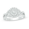 1.01 CT. T.W. Certified Canadian Diamond Double Frame Twist Engagement Ring in 14K White Gold (I/I2)