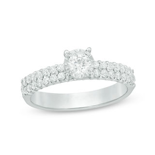 0.60 CT. T.W. Diamond Double Row Engagement Ring in 14K White Gold