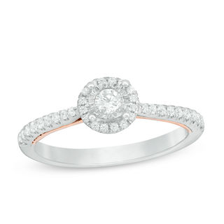 0.33 CT. T.W. Diamond Frame Engagement Ring in 10K Two-Tone Gold