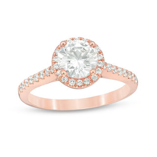 Celebration Canadian Ideal 1.30 CT. T.W. Certified Diamond Frame Engagement Ring in 14K Rose Gold (I/I1)