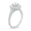 0.75 CT. T.W. Certified Canadian Diamond Flower Frame Engagement Ring in 14K White Gold (I/I2)