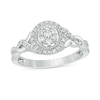 Thumbnail Image 0 of 0.23 CT. T.W. Composite Diamond Frame Twist Vintage-Style Engagement Ring in 10K White Gold