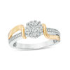 Thumbnail Image 0 of 0.116 CT. T.W. Diamond Frame Bypass Promise Ring in Sterling Silver and 10K Gold