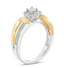 Thumbnail Image 1 of 0.116 CT. T.W. Diamond Frame Bypass Promise Ring in Sterling Silver and 10K Gold
