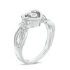 Thumbnail Image 1 of 0.04 CT. T.W. Diamond Heart Bypass Promise Ring in Sterling Silver