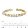 3.95 CT. T.W. Composite Diamond Flower "X" Alternating Bracelet in 10K Gold